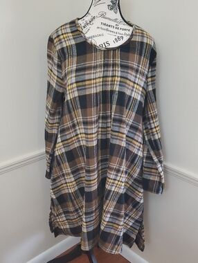 Tulip dress Cotton Brown Black and Yellow Size Small
